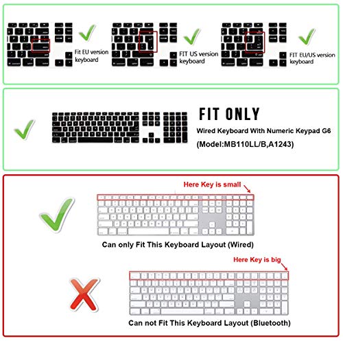 Ultra Thin Shortcuts Extended Silicone Keyboard Protective Cover Skin for Mac Aluminum Wired Keyboard MB110LL/B (A1243) Numeric Keypad (for Logic Pro X) - color: Logic Pro X