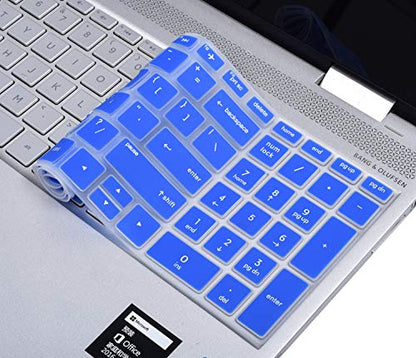 Keyboard Cover for 15.6 HP Laptop 15-dy5033dx 15-dy 15-dw 15-db/da 15-bs/bw 15-ef 15t 15z 15t-dw400 15-dy5073dx dy2073dx 15-dw4047nr dw3033dx dw3013dx 15-ef2033dx 15-ef1023dx/HP 17t 17-bs/ca/by - color: Blue