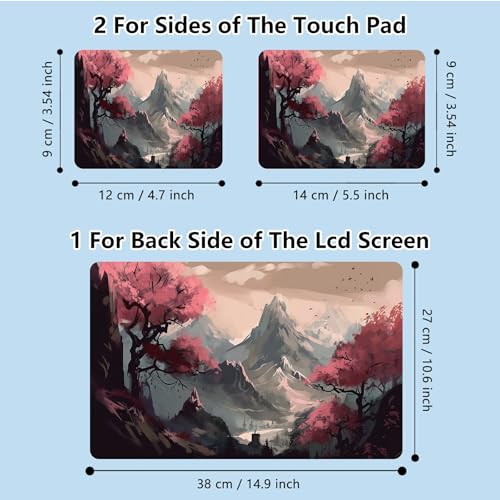 Universal Laptop Skin Sticker with 2 Wrist Pad Skins, Waterproof Scratch Resistant Vinyl Laptop Cover Decal, Cut to Fit for 11–15.6 Inch MacBook HP Dell Lenovo, Dreamy Autumn Scene - color: Dreamy Autumn Scene