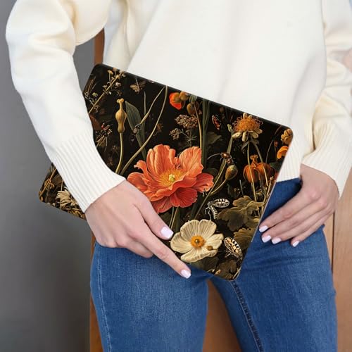 Laptop Skin Sticker 3-Piece Set,Garden with Flowers and Insects | Trim-to-fit 3-piece vinyl set with one 15 x 10.6 in lid skin and two palm-rest decals for many 12-15.6 in laptops - color: Garden With Flowers And Insects