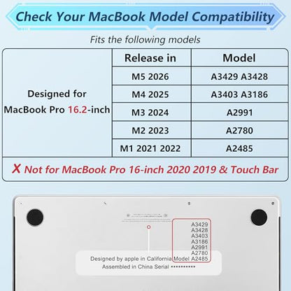 Mektron Case for 2026 M5 MacBook Pro 16 inch A3429 A3428 M4 A3403 A3186 M3 A2991 M2 A2780 M1 A2485 (2021-2025) Pro/Max with Liquid Retina XDR, Hard Shell Plastic Laptop Cover, Dahlia Flower C035