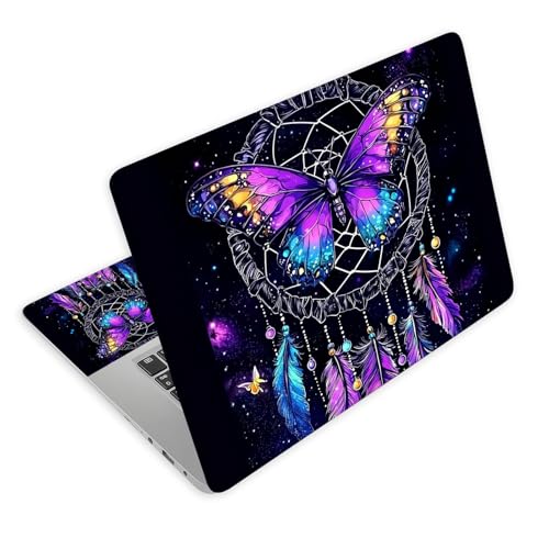 Universal Laptop Skin Decal, 3-Piece Vinyl Protector for 12 13 14 15.6" Notebook, Waterproof Anti-Scratch, Easy Trim & Bubble-Free Finish, Butterfly with Wings is Flying - color: Butterfly with Wings is Flying