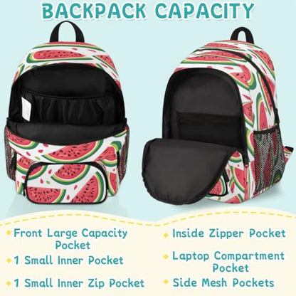 Watermelon Laptop Backpack for Women Men, 18.3 Inch Travel Work Backpacks, Summer Waterproof Computer Casual Daypack Nurse Teacher Bags - color: Multicolor 7