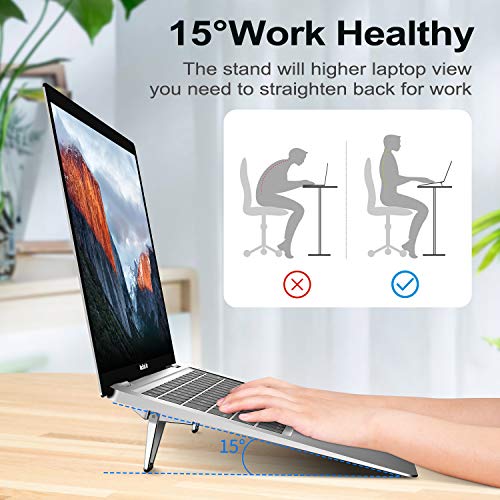 Laptop Stand for Desk, Portable Anti-Slip Keyboard Riser, Zinc Alloy Keyboard Stands, Computer Stand Compatible with MacBook Air/Pro, 10-15.6 Inches Laptops and Keyboards (Sliver) - color: grey