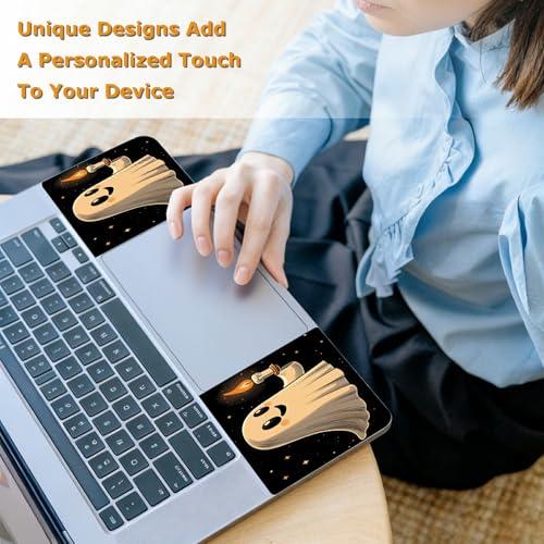 Universal Laptop Skin Sticker with 2 Wrist Pad Decals, 3-Piece Removable Vinyl Laptop Cover, Candle Ghost Waterproof Anti-Scratch, Easy-Trim Fit for 13.3" 14" 15.6" Laptops - color: Candle Ghost