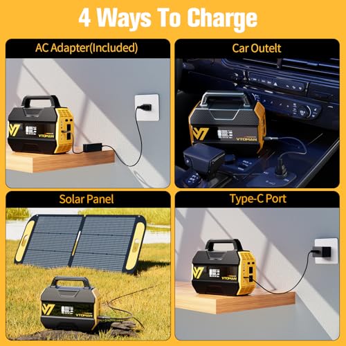 VTOMAN FlashSpeed 300 Portable Power Station, 300W 230Wh LiFePO4 Battery | 3000 Life Cycles, 600W peak, 100W PD USB-C, Fast Charge, 6 Outputs, Outdoor Camping, Home Backup, RV, Off-Grid