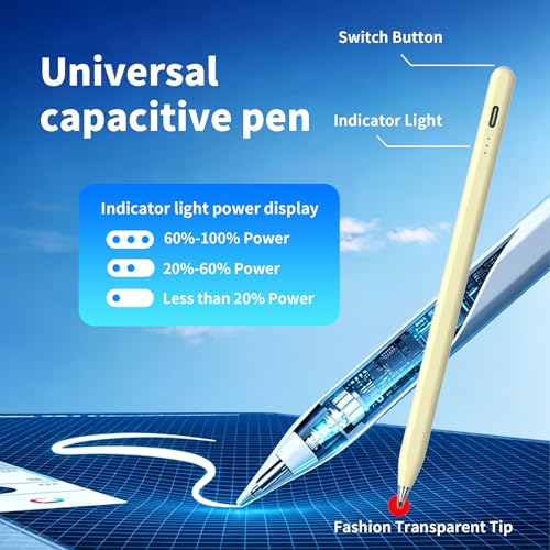 Galaxy Tab A11+ Stylus Pen for Samsung Table A11/A9+/A9 Drawing Stylus for Android Tablets, Precise Writing Pencil,Fast Charging,Auto Sleep,Button on/Off (Yellow) - color: yellow