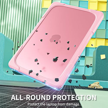 Batianda Heavy Duty Case for MacBook Neo 13 Inch 2026, Blush | Fits Model A3404 A18 Pro Chip, Ergonomic Foldable Stand Holds 22lbs, TPU Bumper, Matte Translucent Shockproof Hard Shell - color: Blush