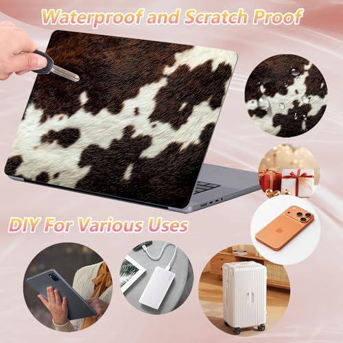 Laptop Skin Sticker Decal 12" 13" 13.3" 14" 15" 15.6",Waterproof Scratch Resistant Vinyl,Reusable Easy to Apply,for MacBook HP Dell Notebooks Netbooks Laptop,2 Wrist Pads,Cows Skin Pattern - color: Cows Skin Pattern
