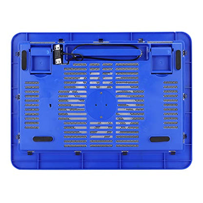 Yosoo Health Gear Laptop Cooling Pad with Big Fan, USB Powered Stand for 14" or Smaller Notebooks, Quiet Laptop Cooler Base (Blue) - color: Blue