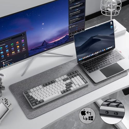 Redragon BK7114 Low-Profile Wireless Computer Keyboard, 98 Keys Slim Office PC Scissors Mechanism Keyboard w/ 2.4G BT Wireless Connection, Tactile Quiet Keystroke, Mixed Color Keycaps