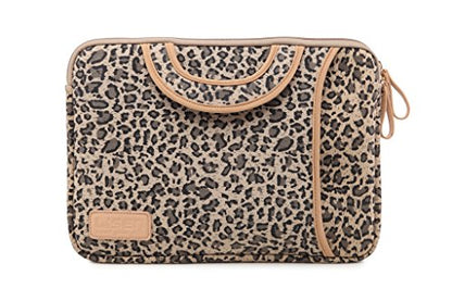 15.5 Inch Laptop Sleeve Case-Stylish Leopard Ultrabook Sleeve Macbook Bag For Acer/Asus/Dell/iPad Pro/Lenovo/Macbook Pro/Macbook Air/Surface Pro 4 with Handle