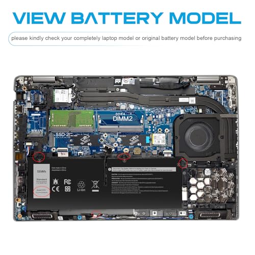 ASUNCELL 58Wh 07KRV Laptop Battery Replacement for Dell Latitude 5430 5530 Precision 3570 P104F005 P104F006 P137G004 P137G005 P137G006 H4PVC 0H4PVC Y86WG 0Y86WG 08WRCR 078FWY 4FVJG O7KRV 15.2V 4-Cell - size: 07KRV 8.94 × 4.96 × 0.71 in