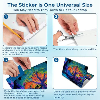 Reusable Universal Laptop Skin Sticker, Cut to Fit for 11.6–15.6 Inch Laptops, Waterproof Protective Film, No-Residue - Color Tree - color: Color Tree