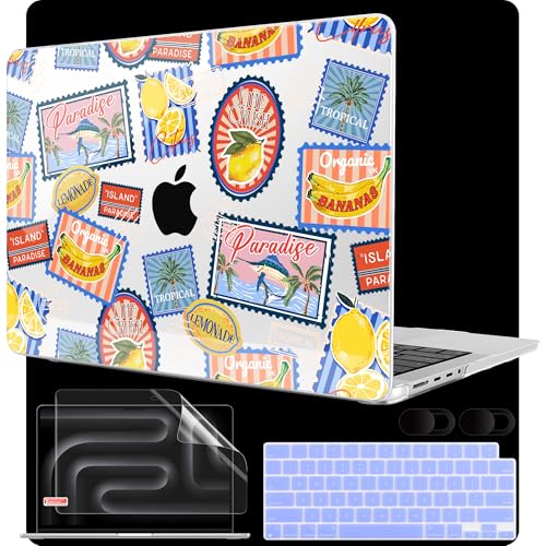 MEEgoodo Case for MacBook Pro 16 inch 2026 2024 2023 2021, Laptop Hard Shell Compatible with M5 M4 M3 M2 M1 Pro/Max Chip, Fit Model A3429/A3428/A3403/A3186/A2991/A2780/A2485, Retro Tropical Pattern - color: Retro Tropical Pattern