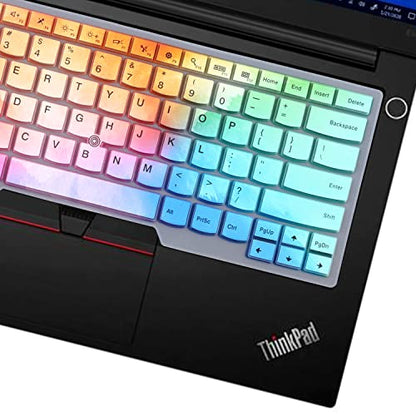 Keyboard Cover for 14" Lenovo Thinkpad T14 Gen 2/1, E14 Gen 4/3/2, T14s Gen 2/1, L14 Gen 3/2, Thinkpad T495 T490 T480S T480 T470, ThinkPad P14s, X1 Carbon 8th/7th/6th, X1 Extreme Gen 3/2-Colorful - color: Colorful