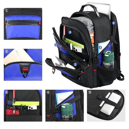 Z-MGKISS Gaming Laptop Travel Backpack Fits 18.4"-19" Laptops, Extra Large TSA Carry On Bag, Long-Term Durability College Business Work Mens Backpack, Water Resistant Rucksack Bag, Blue - color: Blue, size: 18.4 Inch (22''x15''x12'')