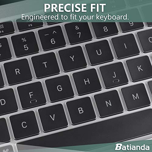 Batianda Ultra Thin Clear TPU Keyboard Cover for MacBook Air 13 Inch 2020 A2337 M1 Chip (with Touch ID & Retina Display) Waterproof Durable Laptop Protector Skin, Transparent - color: Transparent