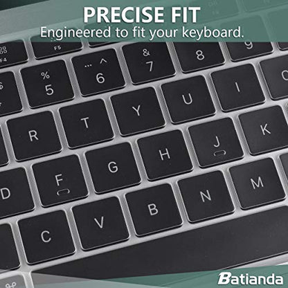 Batianda Ultra Thin Clear TPU Keyboard Cover for MacBook Air 13 Inch 2020 A2337 M1 Chip (with Touch ID & Retina Display) Waterproof Durable Laptop Protector Skin, Transparent - color: Transparent
