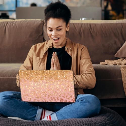 SUPERDANT 3Pcs Gold Leopard Print Laptop Skin 14.9x10.6in Trimmable Removable PVC Decal Wrap Sticker Cover for 12 13 14 15 15.6 Inch Notebook Personalized Art Protector Colorful - style: Gold Leopard Print