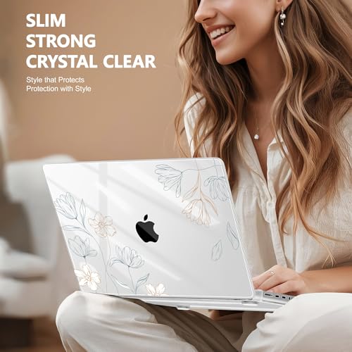 May Chen for 2026 MacBook Pro 14-inch M5 M4 M3 M2 M1 Pro/Max Chip, Release 2026 2025-2021, Model A3427 A3426 A3434 A3112 A3401 A3185, Plastic Hard Shell with Keyboard Cover, Floral - color: Floral
