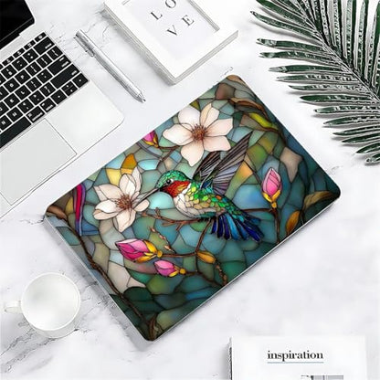 for MacBook Air 13 Inch Release 2022 Model A2681/A3240 M2 Chips Clear Computer Case,Novelty Premium Pattern Hardshell Laptop Case 3D Stained Flower Looking Hummingbird - color: 3D Stained Flower Looking Hummingbird, size: A2681/A3240(13 inch)-Clear