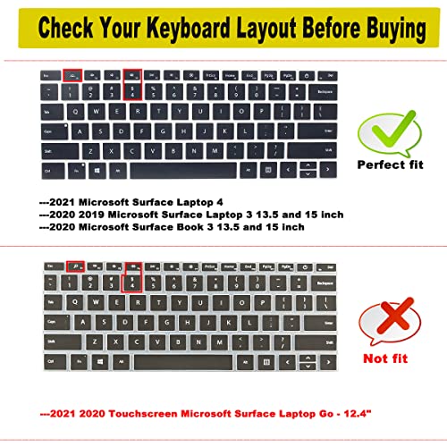 Keyboard Cover for Microsoft Surface Laptop 6/5/4 13.5" 15", Surface Laptop Studio 2 (2023), Studio 14.4" US Layout(Not Fit Surface Laptop 7 2024 2025)-Colorful
