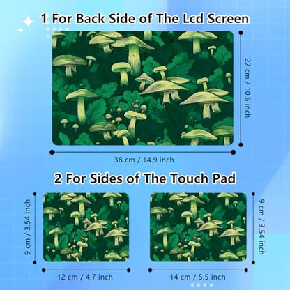 Universal Laptop Skin Sticker Decal for 11.6”12" 13" 13.3" 14" 15" 15.4" 15.6" Reusable Waterproof Scratch-Scratch Resistant Protective Vinyl Laptop Notebook Skin Stickers - Green Mushrooms - color: Green Mushrooms