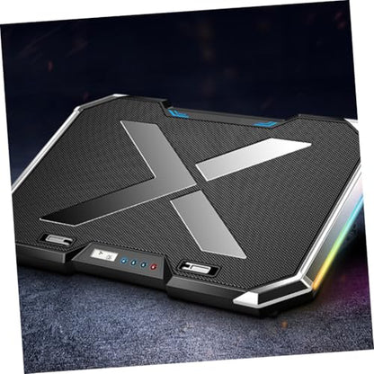 ARTIBETTER RGB Led Laptop Cooler Pad Gear Adjustable Height Fan Cooling Design with LCD Touch Control USB Powered for Gaming and Workstation Use