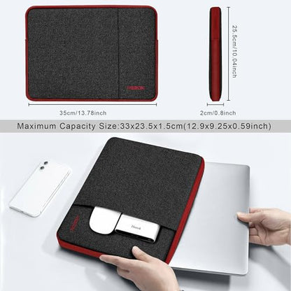Hseok Laptop Case 13.3 14 inch Sleeve, Rainproof & Shockproof Carrying Case Compatible with MacBook Pro/Neo 14 M5/M4/M3/M2/M1,13.3 MacBook Air/Pro,XPS 14 and Most 13"-14" Notebook Tablet,Bk-red - color: Black-red