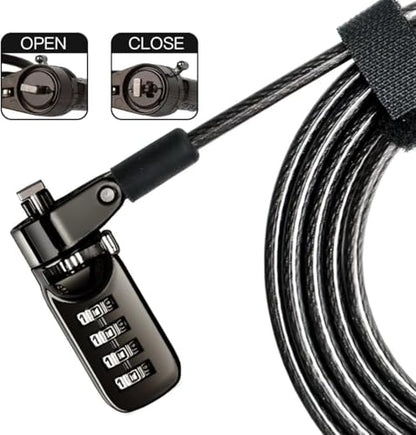 Laptop Cable Lock 4 Digital Combination Lock Security Computer Cable Lock Anti Theft Combination Lock Compatible for Tablet Laptop (1 Pack) - size: 1 Pack