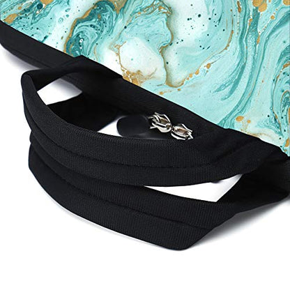 Laptop Sleeves 14 15 15.4 15.6 Chromebook Case Notebook Sleeve PC Messenger Bag Tablet Case Neoprene Handle Sleeve for Men Women, Two Pockets (Green Marble) - color: Green Marble