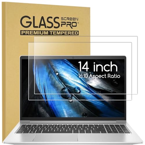2 Pack 14 Inch Tempered Glass Laptop Screen Protector Compatible with All Other 14" Laptops Portable Monitor with 16:10 Aspect Ratio, (11.9 x 7.4 in, W x H) - Ultra Clear 9H, 14 Tempered Glass Shield - size: Glass-14-Inch 16:10
