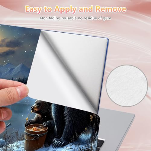 Laptop Skin Sticker Decal 12" 13" 13.3" 14" 15" 15.6",Waterproof Scratch Resistant Vinyl,Reusable Easy to Apply,for MacBook HP Dell Notebooks Netbooks Laptop,2 Wrist Pads,Cute Bear Forest - color: Cute Bear Forest