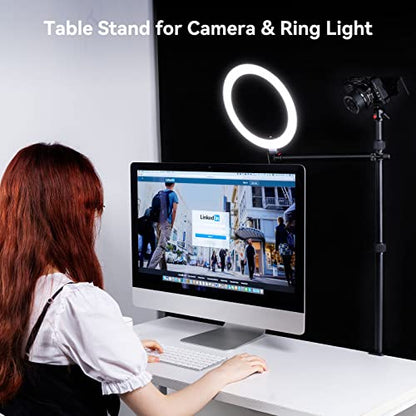 SMALLRIG Camera Desk Mount Table Stand with Magic Arm and 1/4" Ball Head, 13"-35.4" Adjustable Light Stand, Tabletop C Clamp for DSLR Camera, Ring Light, Live Streaming, Photo Video Shooting - 3992 - style: Clamp 3992