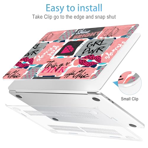 Mektron for 2026/2025/2024/2023 MacBook Air 15 INCH M5 A3448 /M4 A3241 /M3 A3114 /M2 A2941 Case, Printed Plastic Hard Shell Cover with 15.3" Liquid Retina Display Touch ID, Girly Graffiti - color: Girly Graffiti