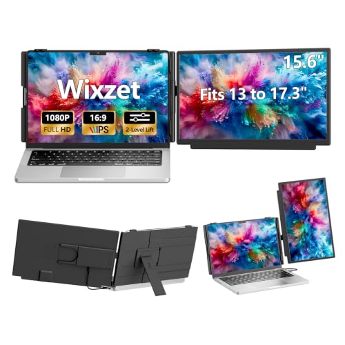 Laptop Screen Extender, 15.6" FHD 1080P IPS Laptop Monitor Extender for 13" - 17.3" Laptops, Plug-Play Portable Dual Monitor, Only 2.75lbs Travel Monitor for Wins/Mac/Dex/Chrome