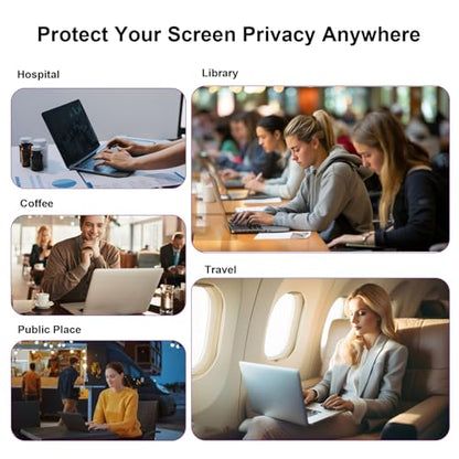 Yunseity 14 Inch Magnetic Laptop Privacy Screen Removable Washable Anti Peeking Computer Screen Protector with Ultra Wide Viewing Angle for Business Travel Office Work