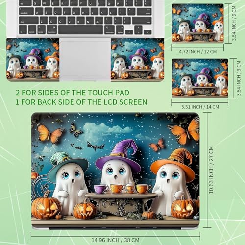 Laptop Skin Sticker Decal, Universal Protective Cover Fit 12 13 14 15.6 Inch Notebook, Reusable Water-Resistant Vinyl Decal w/ 2 Wrist Pads for Business Travel Office, Butterfly White Fairy - color: Butterfly White Fairy