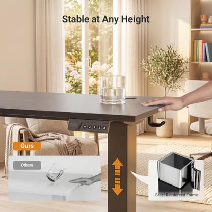 Claiks Electric Height Adjustable Standing Desk, 40x24 Inch, Deep Black | Smooth Height Adjustment, 4 Memory Presets, Cable Management Hub&Hook, Stable Steel Frame, 176lbs Capacity, Easy Assembly - color: Deep Black, size: 40