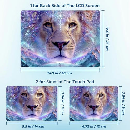 Reusable Universal Laptop Skin Sticker, Cut to Fit for 11.6–15.6 Inch Laptops, Waterproof Protective Film, No-Residue - Galaxy Lion - color: Galaxy Lion