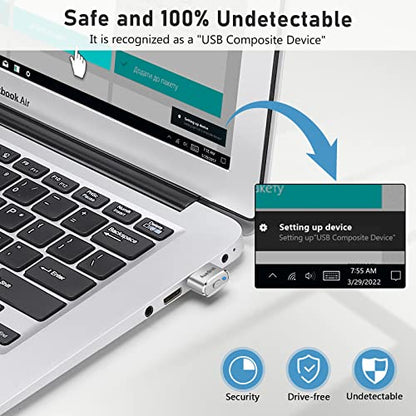 AUEDROT USB Mouse Mover - Automatic Mouse Wiggler with 2 Jiggle Modes, Switch Button, Plug & Play, Keep Computer/Laptop Awake, Silver - color: Silver, style: 1 PCS