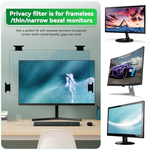 [2 Pack] Magnetic Hanging 21.5 in Computer Anti Blue Light Screen Protector for16:9 Aspect Ratio Widescreen Monitor, Eye Protection Anti-Glare Light LED PC Screen Protector, Removable 21.5in Protective Film - size: 21.5 inch