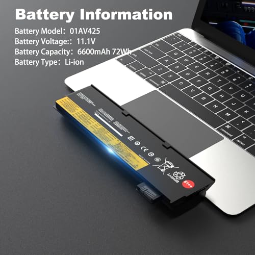 72wh 61++ 01AV427 01AV425 T480 T470 Laptop Battery for Lenovo Thinkpad A485 T580 P51S A475 TP25 T570 P52S Series SB10K97584 SB10K97579 SB10K97585 SB10K97580 4X50M08812 X50M08812 01AV490 01AV422 11.1V