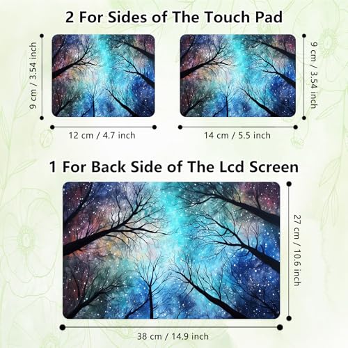 Laptop Skin Sticker Decal, Universal Reusable Vinyl Laptop Cover for 12" 13" 13.3" 14" 15" 15.4" 15.6" Notebook PC, Reusable Waterproof Scratch-Resistant with 2 Wrist Pads,Galaxy Art Forest - color: Galaxy Art Forest
