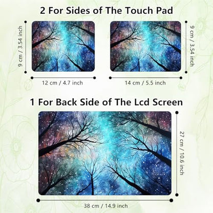Laptop Skin Sticker Decal, Universal Reusable Vinyl Laptop Cover for 12" 13" 13.3" 14" 15" 15.4" 15.6" Notebook PC, Reusable Waterproof Scratch-Resistant with 2 Wrist Pads,Galaxy Art Forest - color: Galaxy Art Forest