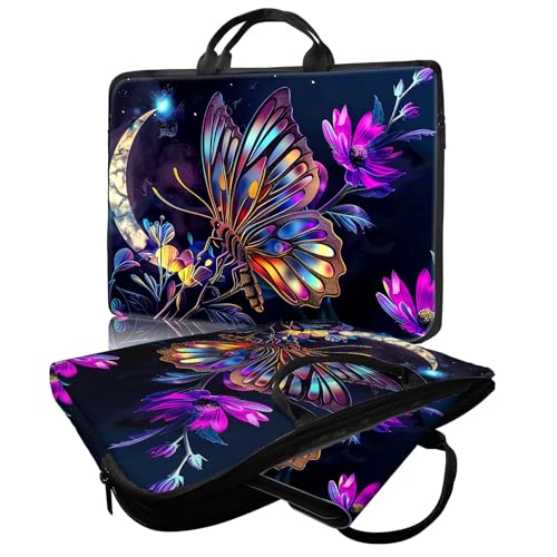 Laptop Bag,14 15 15.6 inch Laptop Case Sleeve,Computer Sleeve with Handle for Women Men,Carrying Case for MacBook,Dell,Lenovo,Notebook Computer,Glitter Butterfly Moon - color: Glitter Butterfly Moon