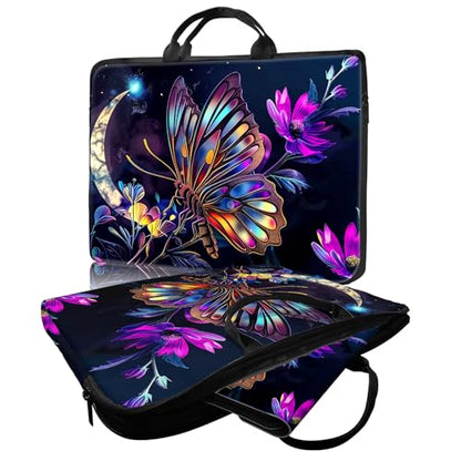 Laptop Bag,14 15 15.6 inch Laptop Case Sleeve,Computer Sleeve with Handle for Women Men,Carrying Case for MacBook,Dell,Lenovo,Notebook Computer,Glitter Butterfly Moon - color: Glitter Butterfly Moon