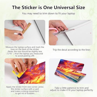 Laptop Skin Sticker Decal, Universal Reusable Vinyl Laptop Cover for 12" 13" 13.3" 14" 15" 15.4" 15.6" Notebook PC, Reusable Waterproof Scratch-Resistant with 2 Wrist Pads,Beach Sandbeach - color: Beach Sandbeach