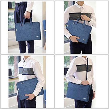 Voova 15.6-15 Inch Laptop Sleeve with Handle, MacBook Sleeve, Blue | Splash-proof 15.6-inch laptop sleeve with handle and removable strap; fits notebooks and MacBook Pro for daily commute - color: Blue, size: 14-15.6In & 2019 New Macbook Pro 16 Inch